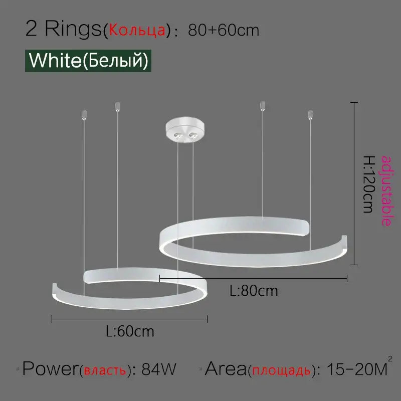 Modern copper & gold led ring chandelier living room pendant light