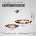 Modern copper & gold led ring chandelier living room pendant light