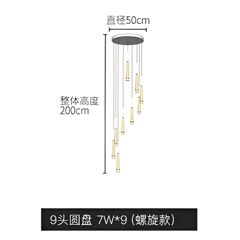Modern gold led ring chandelier living room pendant light