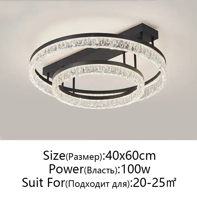 Modern white crystal led ring chandelier living room light