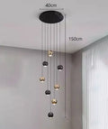 Modern black & gold globe chandelier dining room multiple heads size