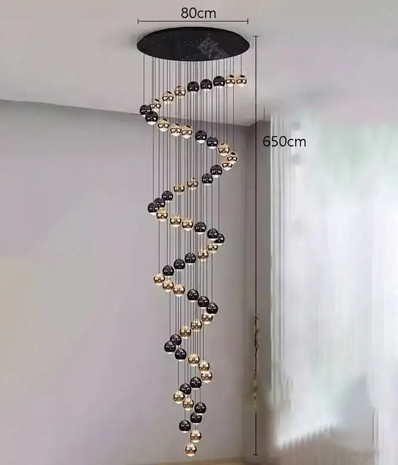 Modern black & gold globe chandelier dining room multiple heads size