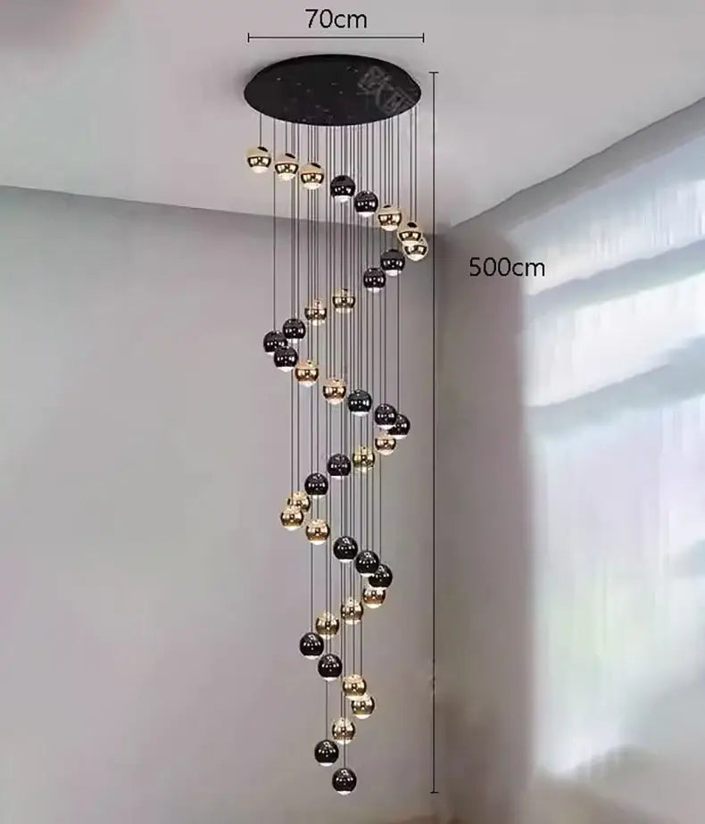 Modern black & gold globe chandelier dining room multiple heads size