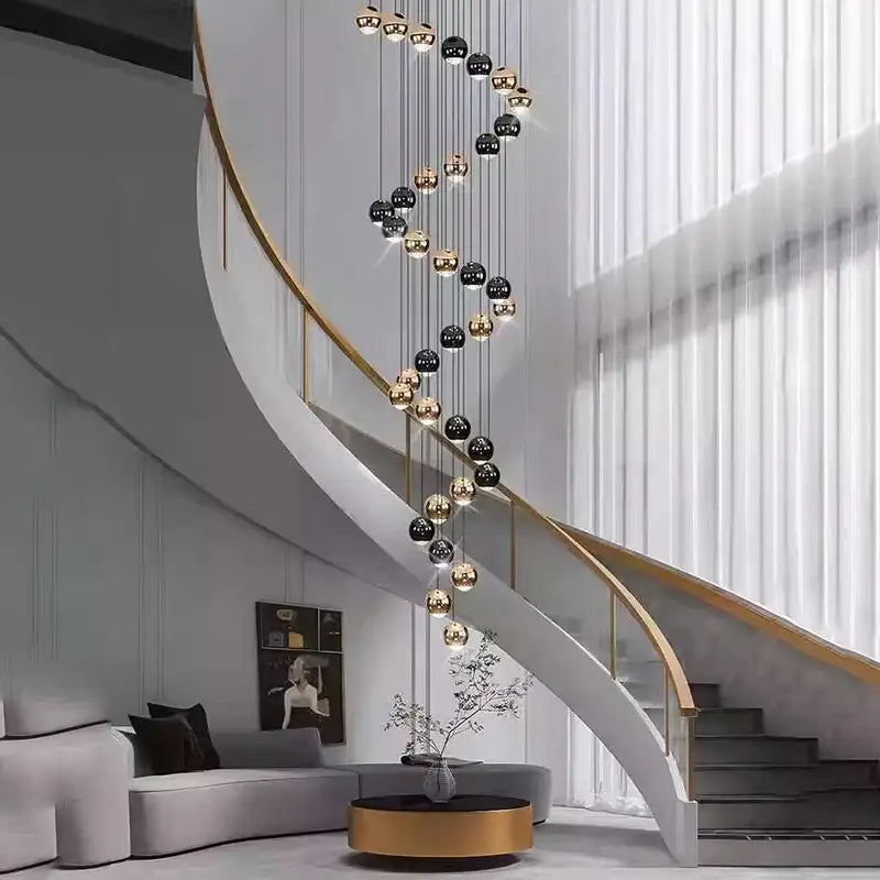 Modern black & gold globe chandelier dining room multiple heads size