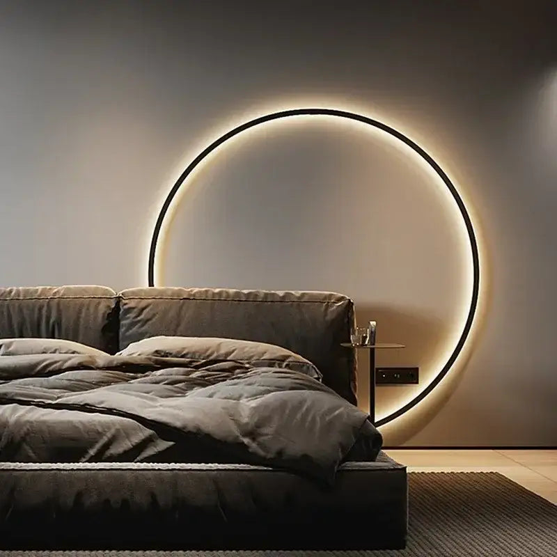 Modern oval led ring wall lamp bedroom mirror sconce