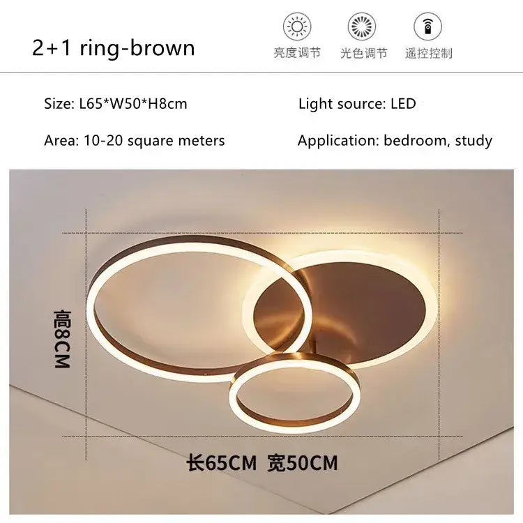 Modern gold led rings ceiling chandelier living room lighting