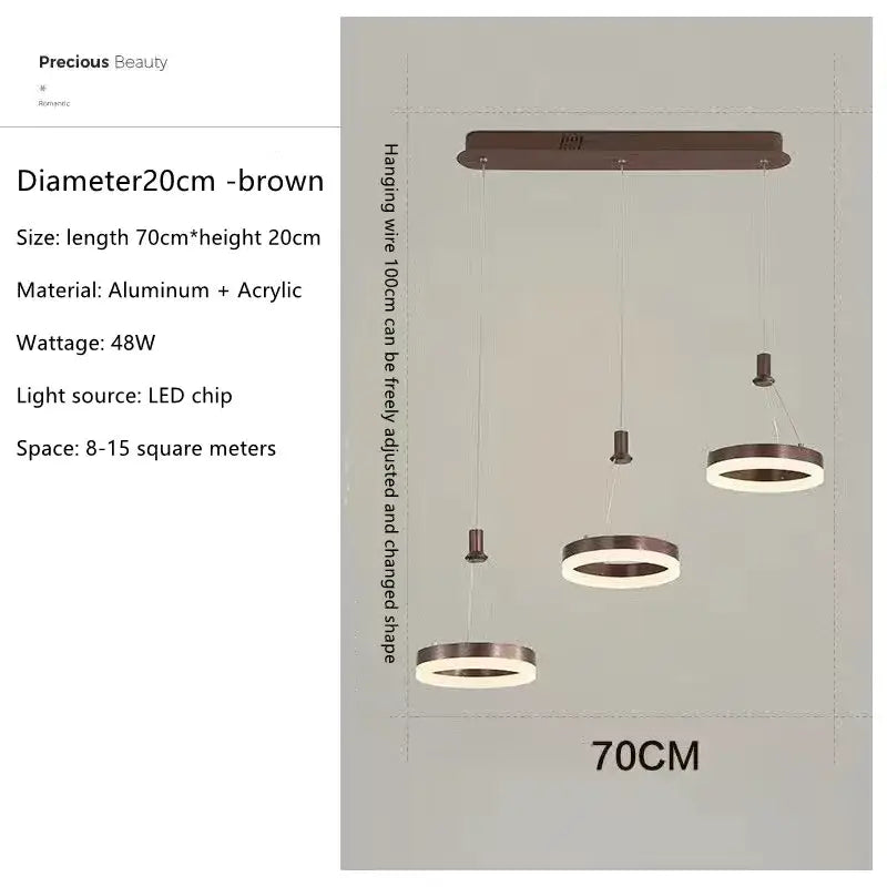 Modern gold led rings ceiling chandelier living room lighting