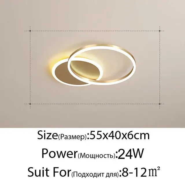 Modern gold led rings ceiling chandelier living room lighting
