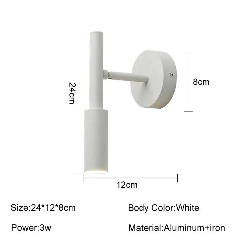 Modern black & white rotatable wall lamp bedroom spotlight