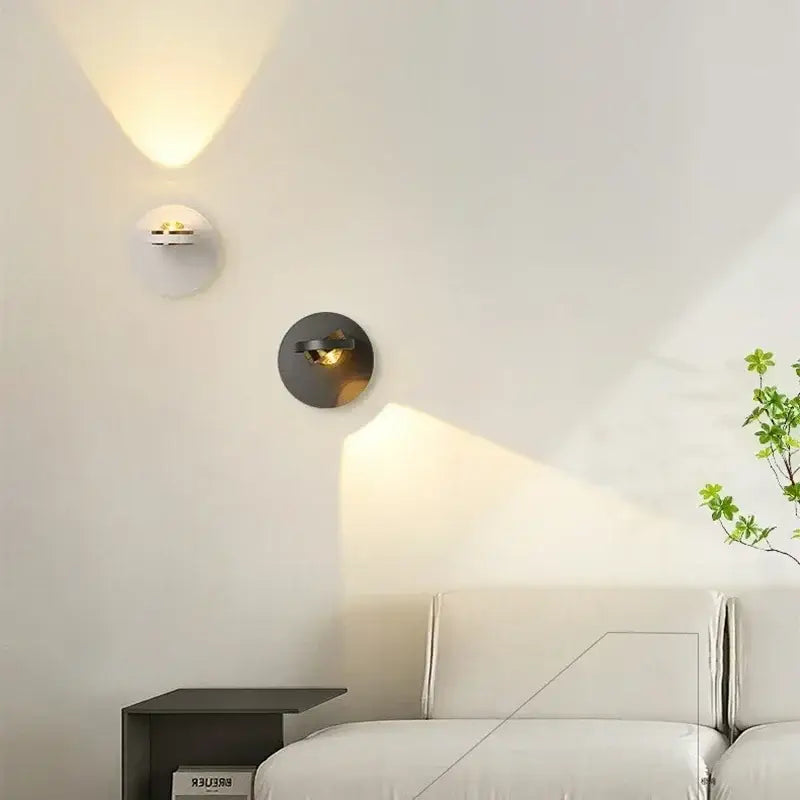 Modern minimalist rotatable wall lamp for bedroom focused lighting