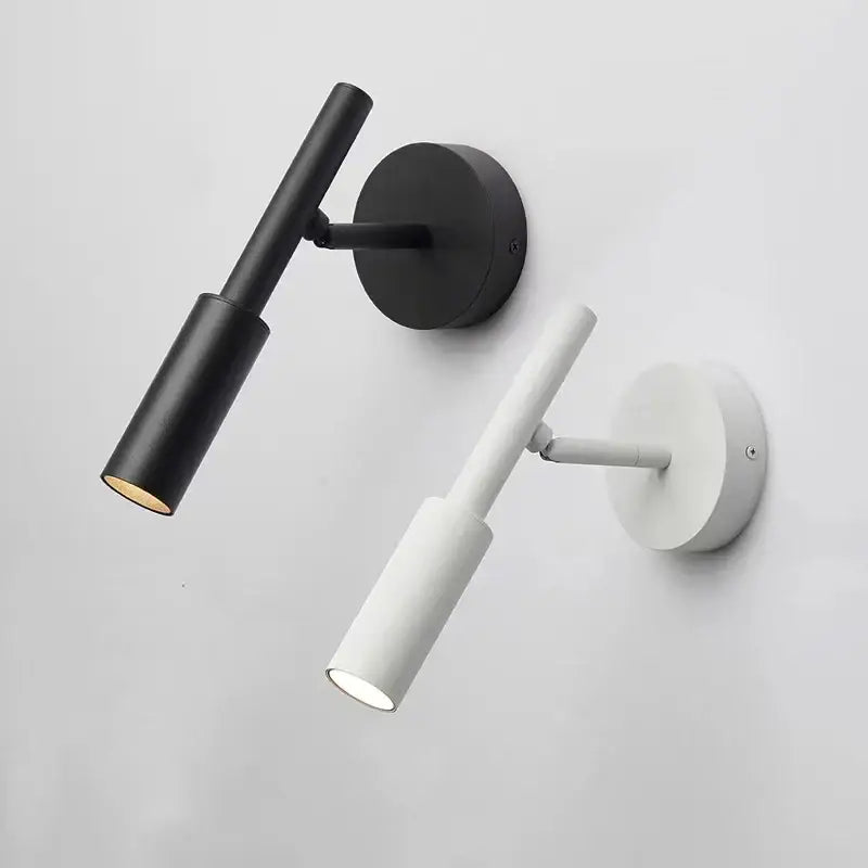 Modern black & white rotatable wall lamp – bedroom reading light