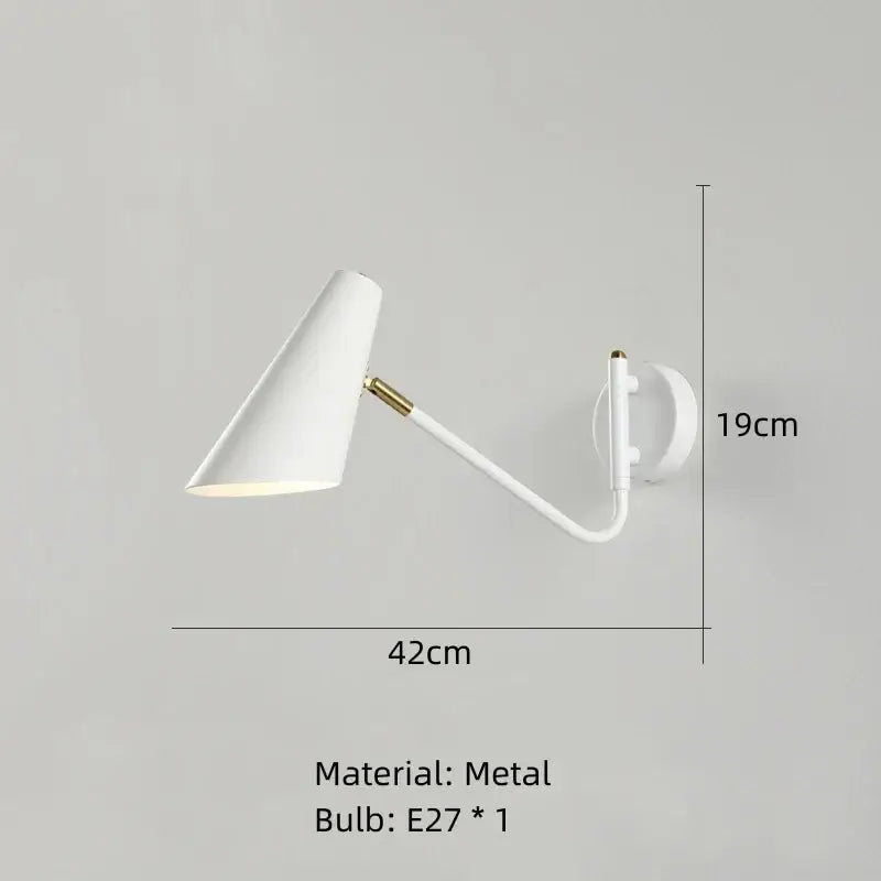 Modern black & white rotatable wall lamp – bedroom reading light