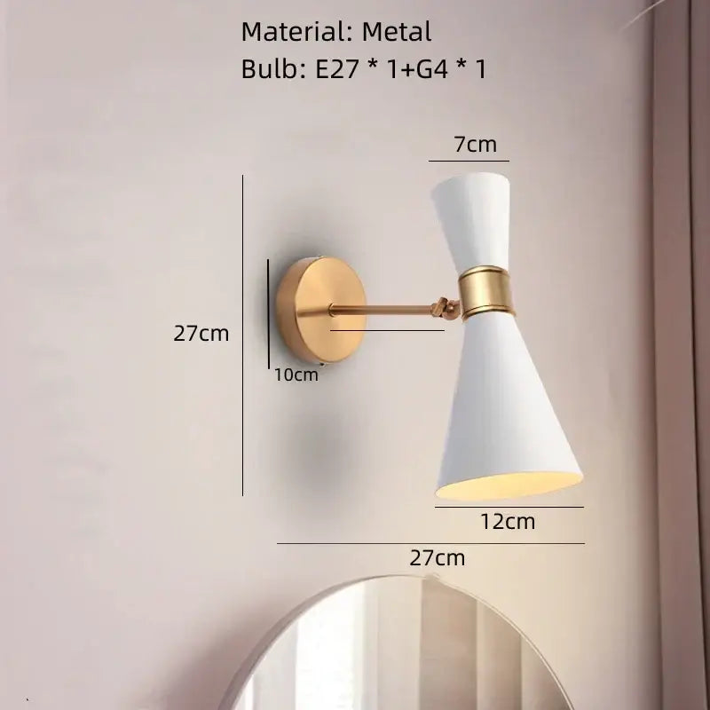 Modern black & white rotatable wall lamp – bedroom reading light