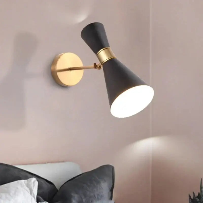 Modern black & white rotatable wall lamp – bedroom reading light