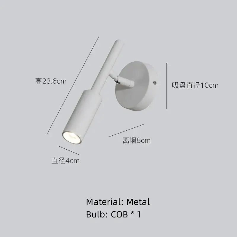 Modern black & white rotatable wall lamp – bedroom reading light
