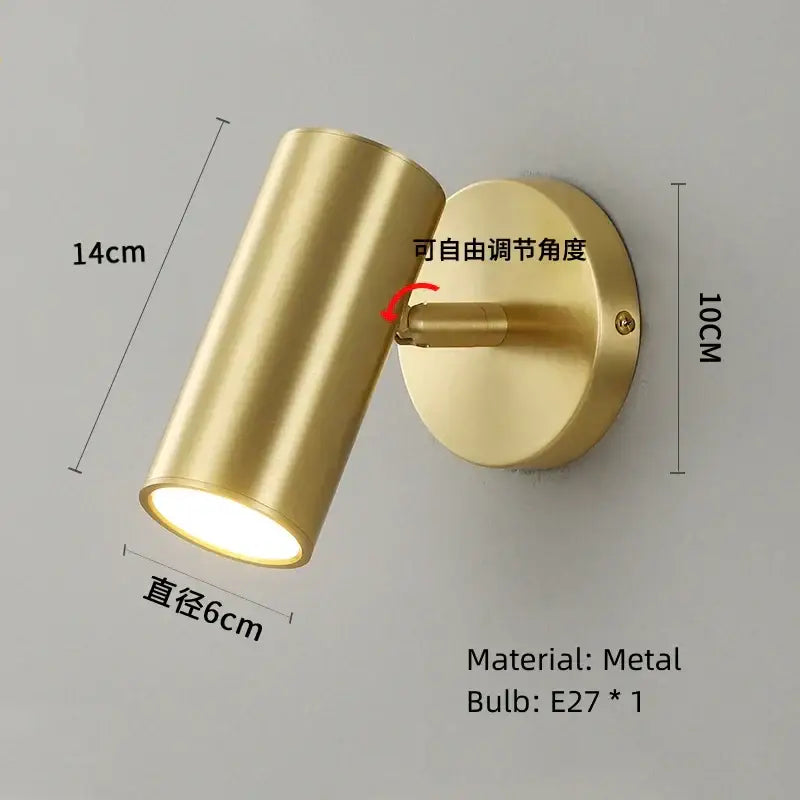 Modern black & white rotatable wall lamp – bedroom reading light