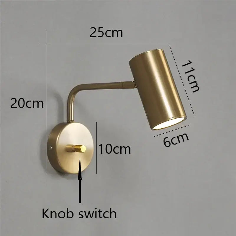 Modern brass rotatable wall lamps bedroom reading light