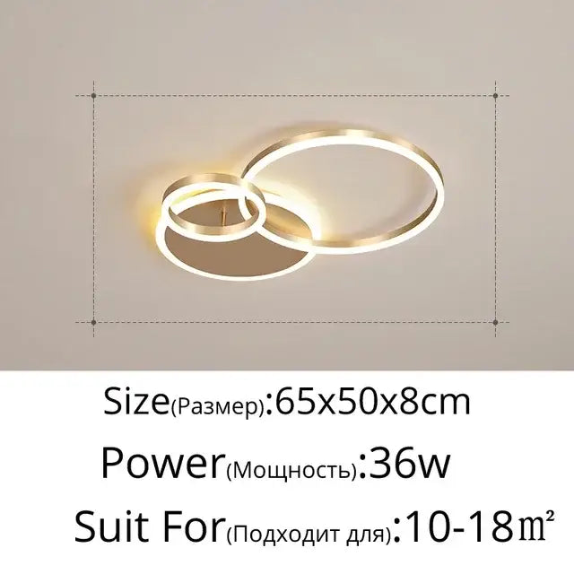 Modern gold led round ceiling chandelier for living room