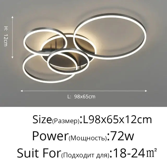 Modern gold led round ceiling chandelier for living room