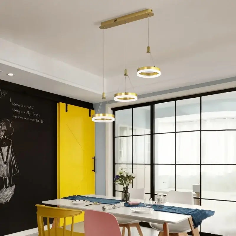 Modern gold led round ceiling chandelier for living room