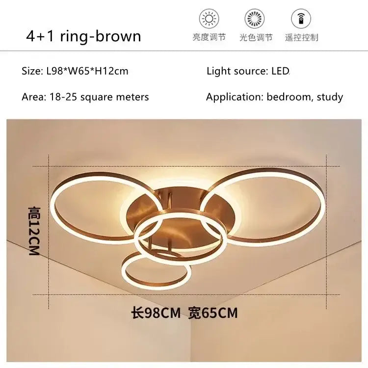 Modern gold led round ceiling chandelier for living room