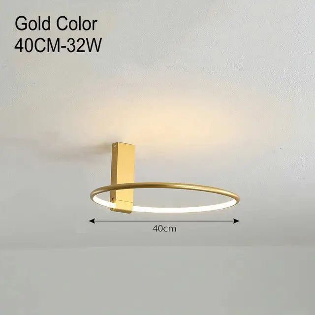 Modern black led round ceiling light living room interlocking rings