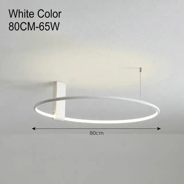 Modern black led round ceiling light living room interlocking rings