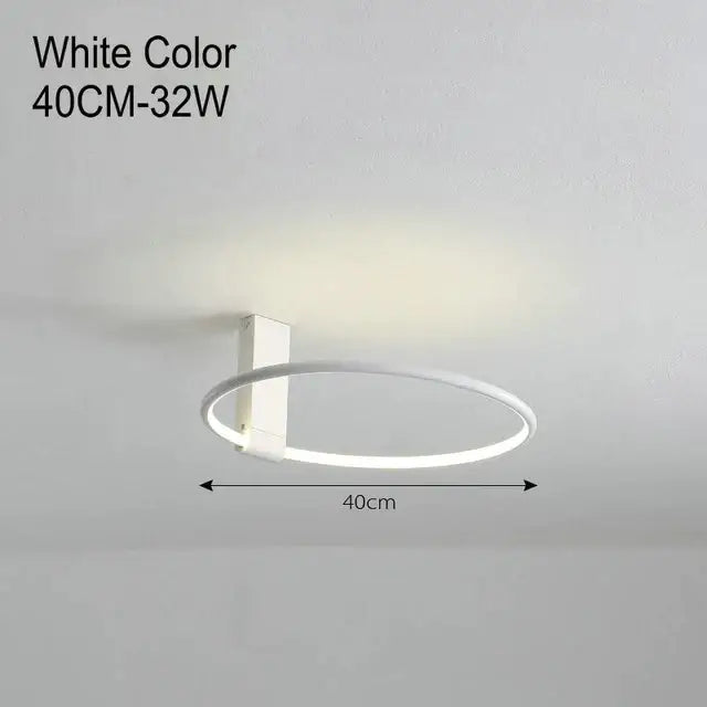 Modern black led round ceiling light living room interlocking rings
