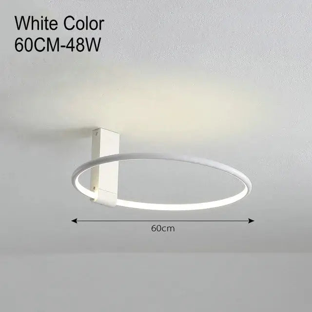 Modern black led round ceiling light living room interlocking rings