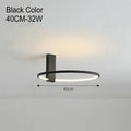 Modern black led round ceiling light living room interlocking rings