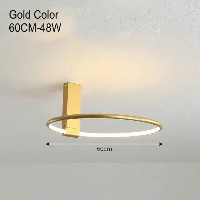 Modern black led round ceiling light living room interlocking rings