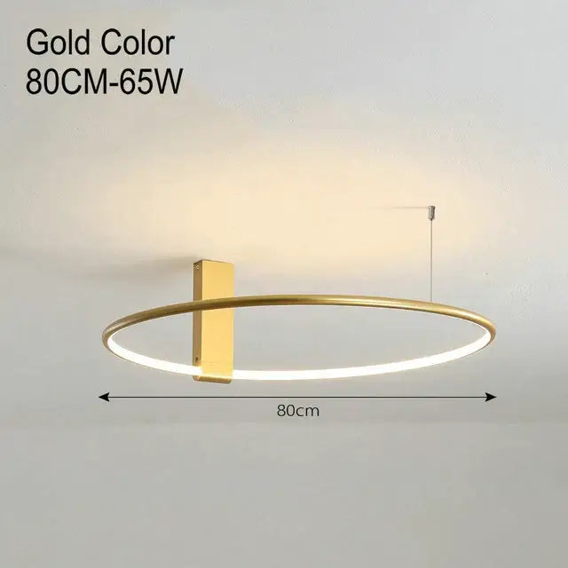 Modern black led round ceiling light living room interlocking rings