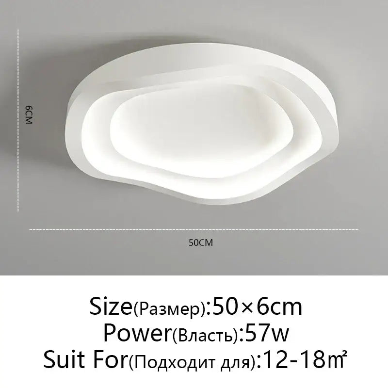 Modern white oval led round ceiling lamp living room remote dimming