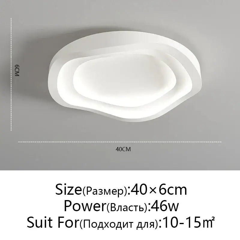 Modern white oval led round ceiling lamp living room remote dimming