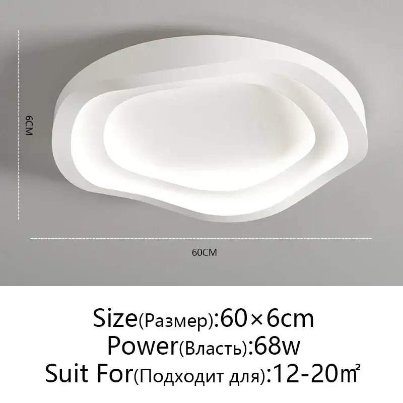 Modern white oval led round ceiling lamp living room remote dimming