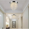 Modern chrome crystal led round ceiling light entrance lamp