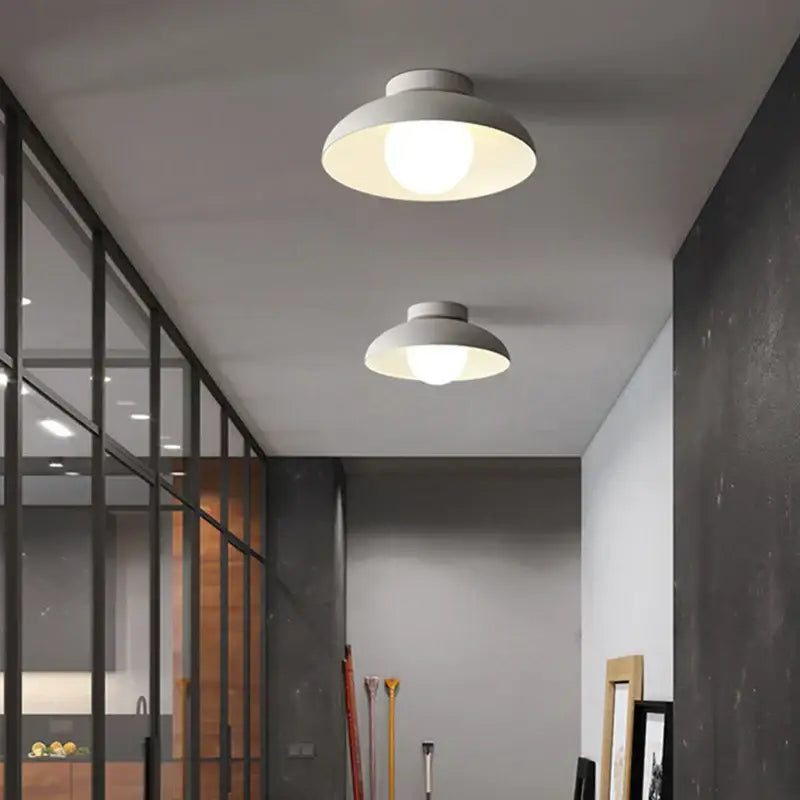 Modern minimalist white led round ceiling light bedroom fixture