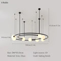 Modern brass and frosted glass led round chandelier living room light