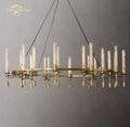 Modern brass led round glass chandelier for dining room