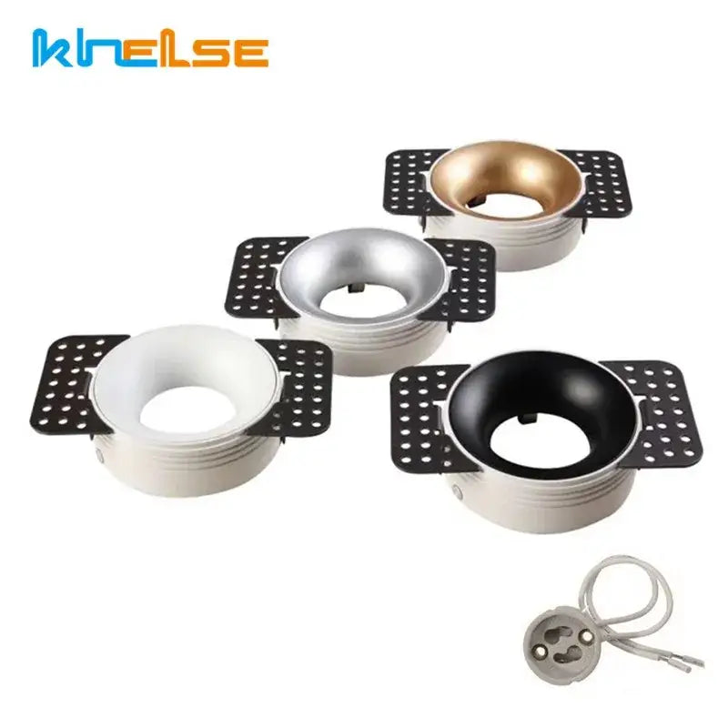 Modern white and gold round recessed ceiling mount – kitchen light set