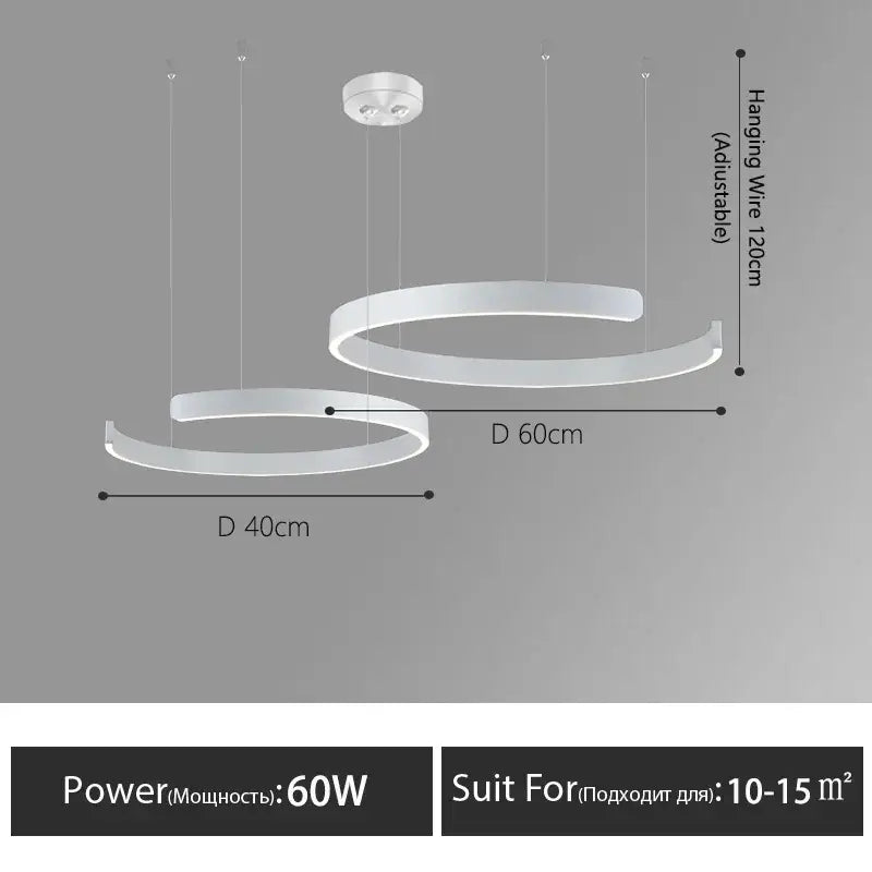 Modern minimalist led round ring chandelier for dining room