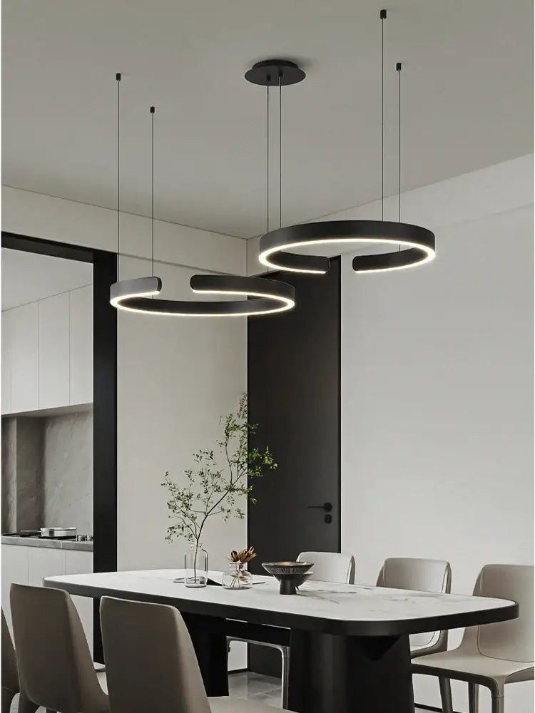 Modern minimalist led round ring chandelier for dining room