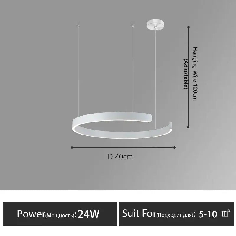 Modern minimalist led round ring chandelier for dining room