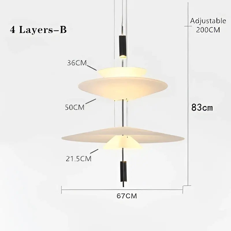 Modern white and black led saucer chandelier dining room pendant