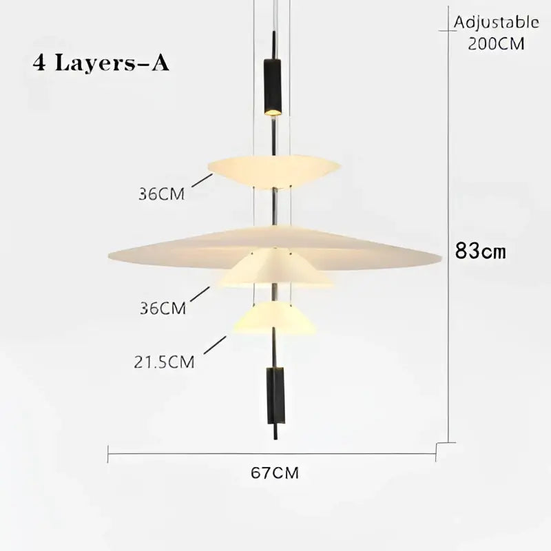 Modern white and black led saucer chandelier dining room pendant