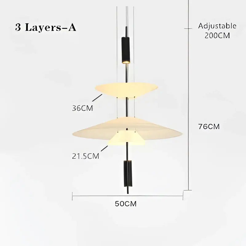 Modern white and black led saucer chandelier dining room pendant