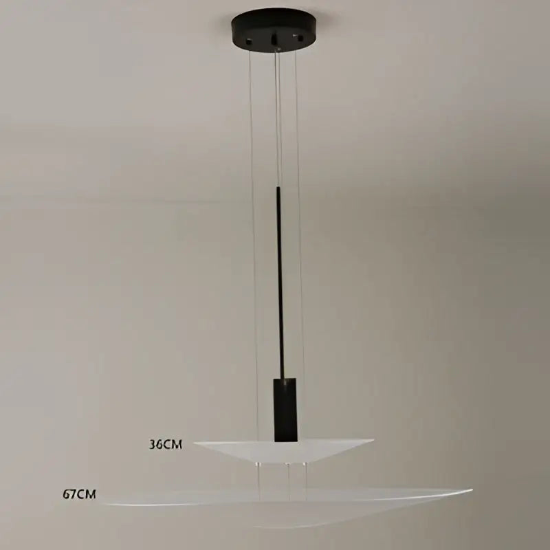 Modern white and black led saucer chandelier dining room pendant