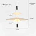 Modern white and black led saucer chandelier dining room pendant