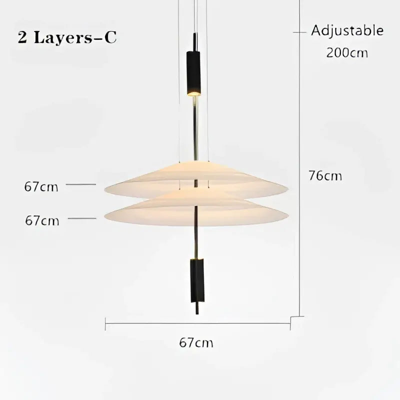 Modern white and black led saucer chandelier dining room pendant
