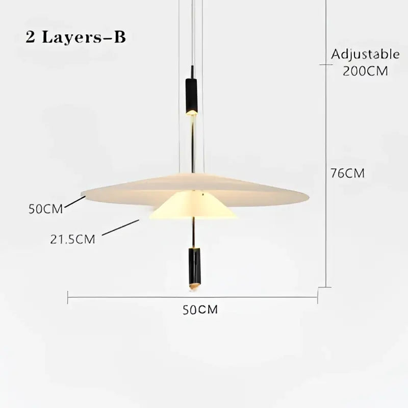 Modern tiered off-white led saucer pendant light for living room